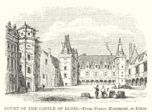 Borggården til Blois-slottet (gravering) av English School