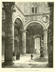 Gårdsplassen til Palazzo Vecchio, Firenze av English School