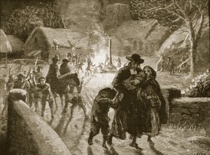 Pakter som kaster ut en episkopalsk prest, illustrasjon fra Cassells Illustrated History of England (sepiafoto) av English School