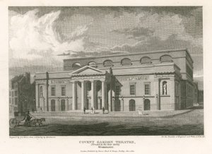 Covent Garden Theatre, Westminster, London (gravering) av English School