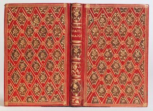 Omslag til en bok, muligens Cato Major de Senectute av Cicero (skinn) av English School