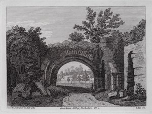 Coverham Abbey, Yorkshire (gravering) av English School