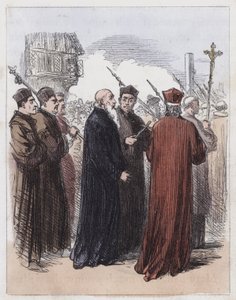 Cranmer førte til henrettelse (farget gravering) av English School