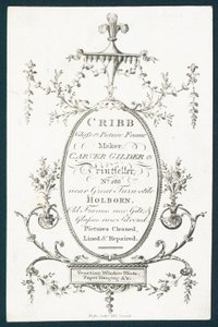 Cribb, Glas- und Bilderrahmenmacher, Visitenkarte von English School