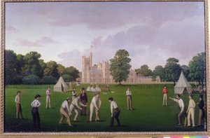 Cricket på Canford Manor, 1855 av English School