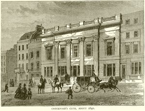 Crockfords Club, rundt 1840 av English School