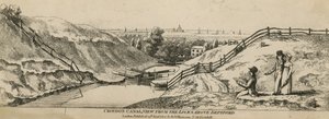 Croydon Canal-utsikt fra slusene over Deptford av English School