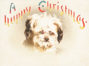 Søt hund! Julekort av English School