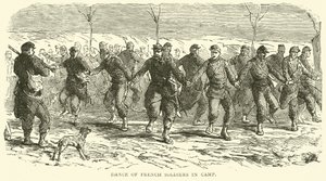 Dans av franske soldater i leir, november 1870 av English School