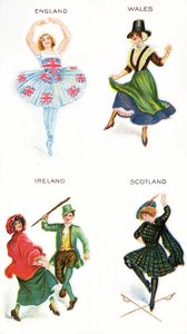 Dansere fra de britiske øyer, sigarettkort, 1915 (se også 472941, 472966,472956,472963) av English School