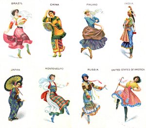 Dancers of the World, sigarettkort, 1915 av English School