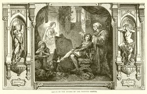 Dante i studioet til maleren Giotto av English School