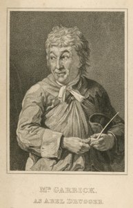 David Garrick, skuespiller, som Abel Drugger av English School