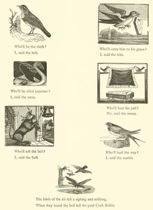 Cock Robins død og begravelse (tresnitt) av English School