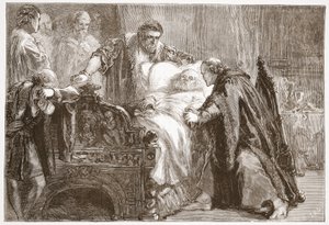 Death of Frederic the Wise, kurfyrst av Sachsen, illustrasjon fra The History of Protestantism av James Aitken Wylie (1808-1890), pub. 1878 av English School
