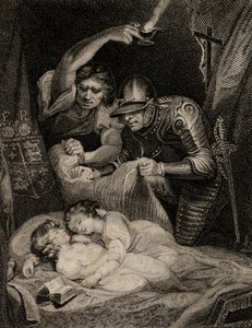 Død av kong Edward V (1470-83) og hans bror, Richard (1472-83) hertugen av York av English School