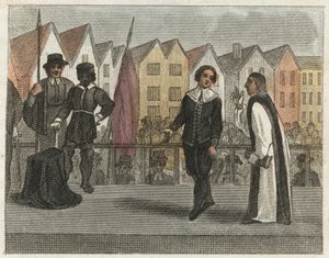 Lord Russells død (farget gravering) av English School