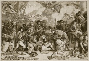 Death of Nelson, illustrasjon fra Cassells Illustrated History of England (sepia-foto) av English School