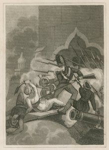 Tippoo Sahibs død ved beleiringen av Serigapatam, India, 1799 av English School