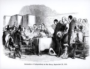 Uavhengighetserklæring på Savoyen, 29. september 1658 (gravering) (bw-foto) av English School