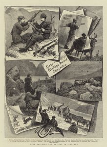 Hjorteforfølgelse og kjøring i Skottland (gravering) av English School