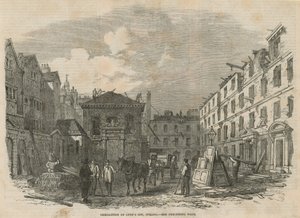 Riving av Lyons Inn, Strand, London av English School