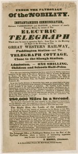 Demonstrasjon av den elektriske telegrafen, 1845 av English School
