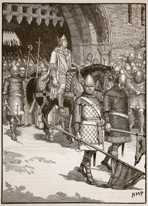 Biskop Odos avgang fra Rochester, illustrasjon fra Cassells Illustrated History of England (sepiafoto) av English School