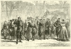 Avgang av det 10. regiment av nasjonalgarde til de avanserte stillingene, oktober 1870 av English School