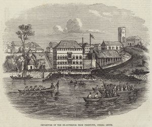 Ex-guvernørens avgang fra Freetown, Sierra Leone av English School