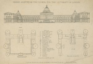 Design vedtatt av rådet for University of London av English School