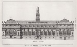 Design for Leeds offentlige kontorer (gravering) av English School