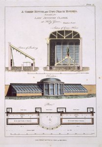 Design for et grønt hus og to ferskenhus, 1806 av English School