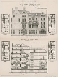 Design for en bolig i London av William Scott av English School