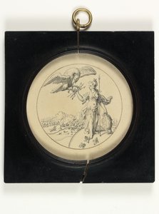 Design for en medalje for å minnes slaget ved Blenheim av English School