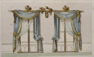 Design for vindusgardiner, plate 64 fra Ackermann