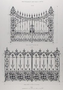 Design for rekkverk i støpejern, fra 