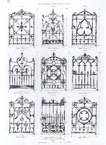 Design for rekkverk i støpejern, fra Macfarlanes Castings av English School