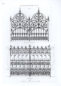Design for rekkverk i støpejern, fra Macfarlanes Castings av English School