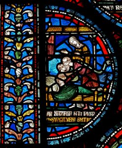 Detalj fra Miracle Window som viser John Roxborough og Henry Beche av English School
