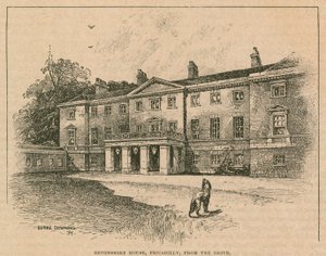 Devonshire House, Piccadilly, London, von der Auffahrt aus