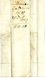 Devonshire MSS AS 3101, folio fra en bunt med sedler oppgjort av Pinder Simpson for Lord George Cavendish, inkludert Alexander Bowies regning av English School
