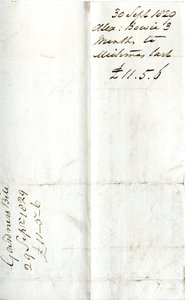 Devonshire MSS AS 3101, folio fra en bunt med sedler oppgjort av Pinder Simpson for Lord George Cavendish, inkludert Alexander Bowies regning av English School