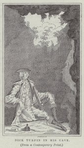 Dick Turpin i hulen sin (gravering) av English School