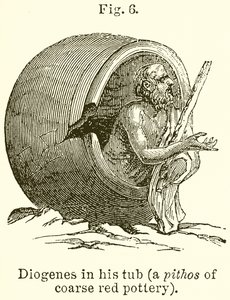 Diogenes in his tub (A Pithos of Coarse Red Pottery) av English School