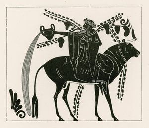 Dionysos rir på en okse (gravering) av English School