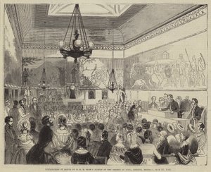 Utdeling av priser av HKH Prins Albert ved Society of Arts, Adelphi, mandag 10. juni 1844 av English School