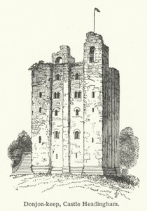 Donjon-keep, Castle Headingham (gravering) av English School