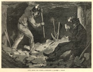 Nede blant pitmen - forbereder en eksplosjon i et bryst av English School