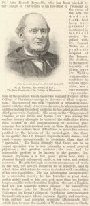 Dr J Russell Reynolds, FRS, den nye presidenten for College of Physicians (gravering) av English School